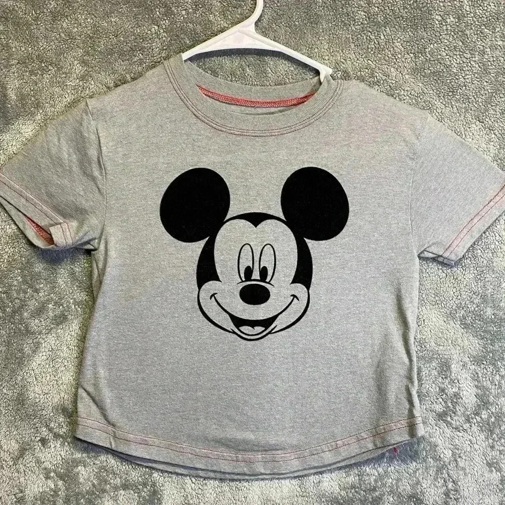 Disney Junior‎ Unisex Gray with Black Mickey Mouse print Tshirt Size 4T